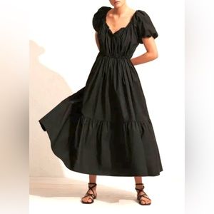 Matteau Dress - Drawcord Cotton Midi dress - Black NWT